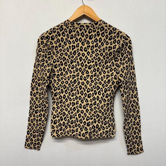 Theory Women Long Sleeve Knit Cardigan Sweater Size Small Animal Print D061 -19 - Picture 12 of 15